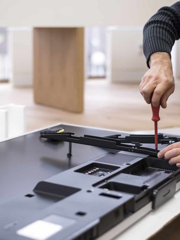 Close-up photo of TV wall brackets installation